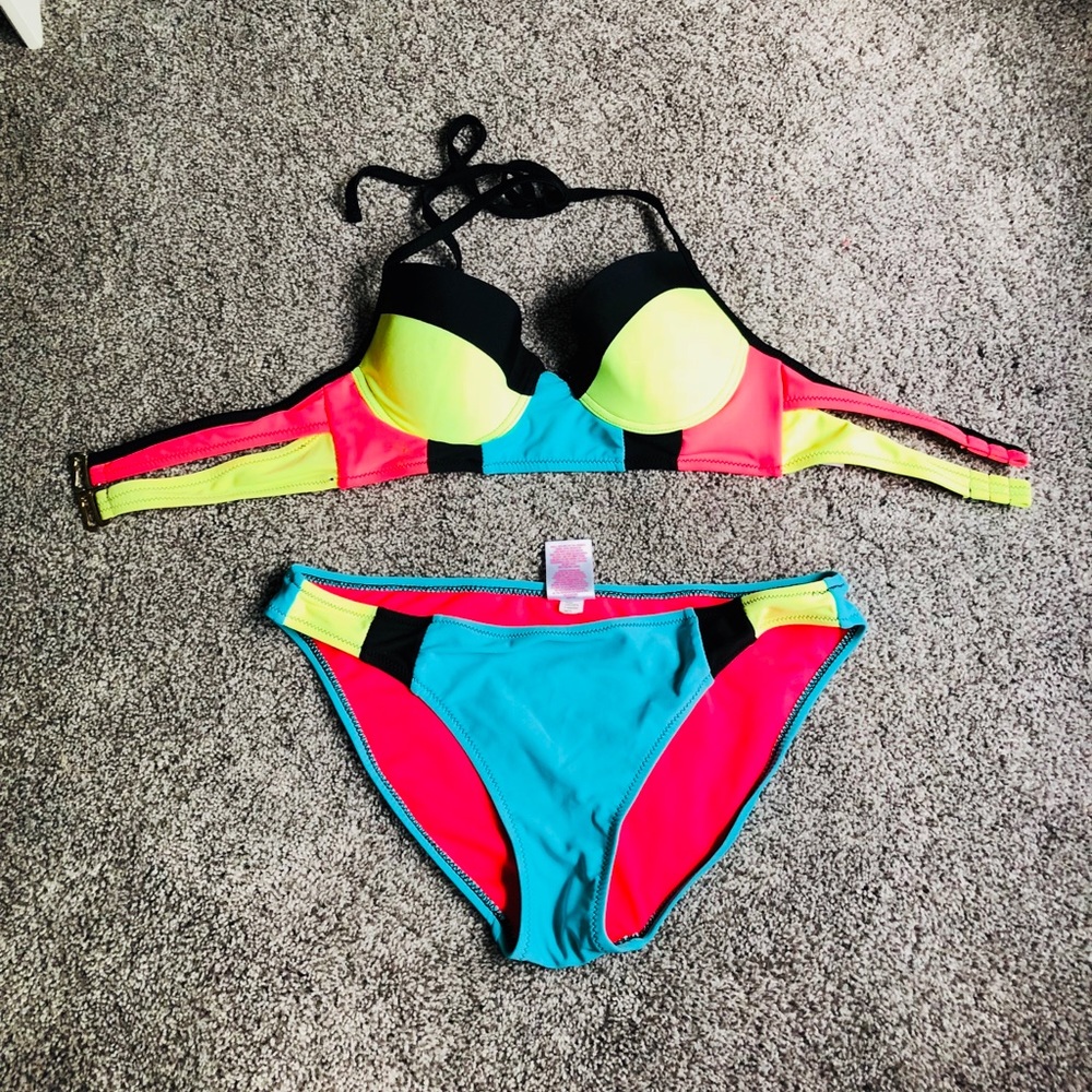 Neon-Colored Bikini Set